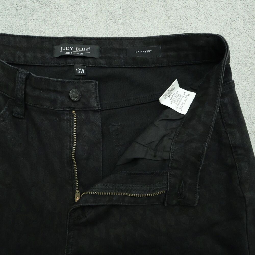 Judy Blue Jeans Women's Size 16W Black High-Rise Skinny Fit Denim 28" Inseam - Picture 2 of 16